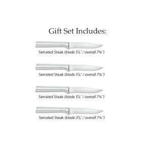4 Serrated Steak Knives Silver