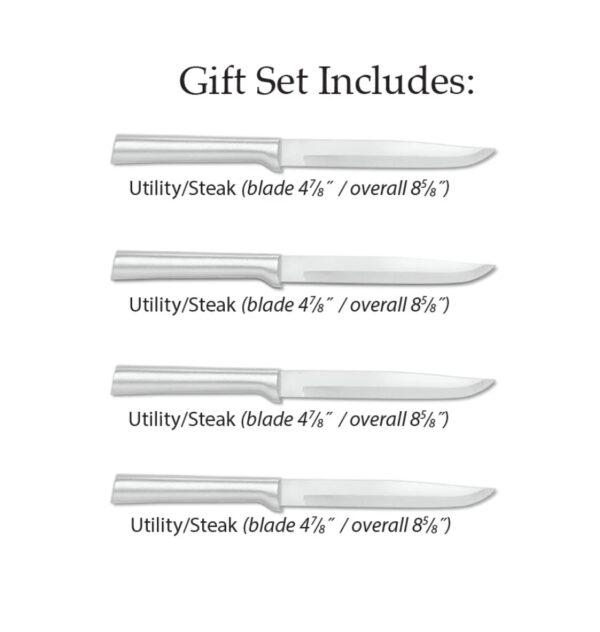 Utility Steak Knives Set of 4 Silver