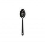 Solid-Color-Enamelware-Large-Slotted-Spoon-black