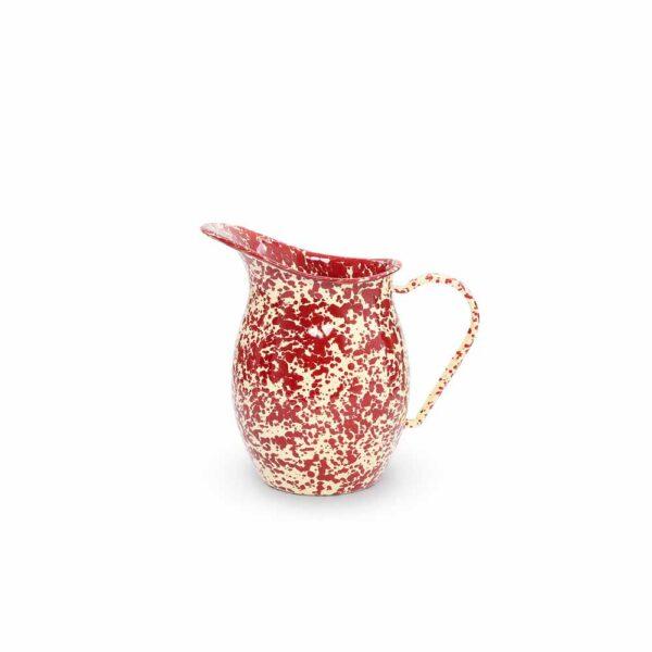 Splatter-Enamelware-1.5qt-Small-Pitcher-burgundy