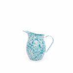 Splatter-Enamelware-1.5qt-Small-Pitcher-turquoise