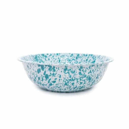 Splatter-Enamelware-8qt-Medium-Basin-turquoise