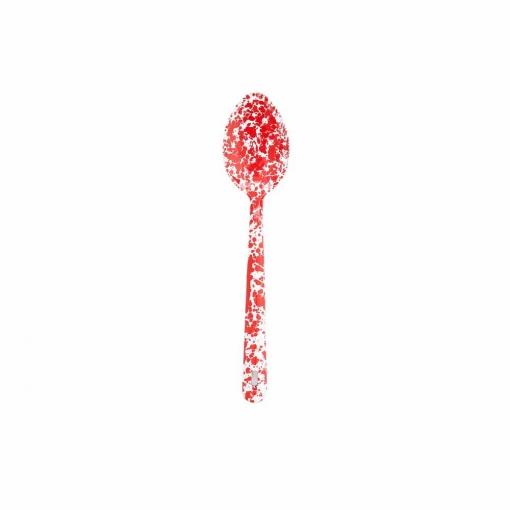 Splatter-Enamelware-Large-Serving-Spoon-red