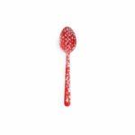 Splatter-Enamelware-Large-Slotted-Spoon-red