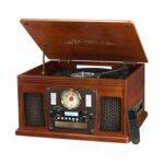 Victrola Wood 8-in-1 Nostalgic Bluetooth Record Player with USB Encoding & 3-speed Turntable