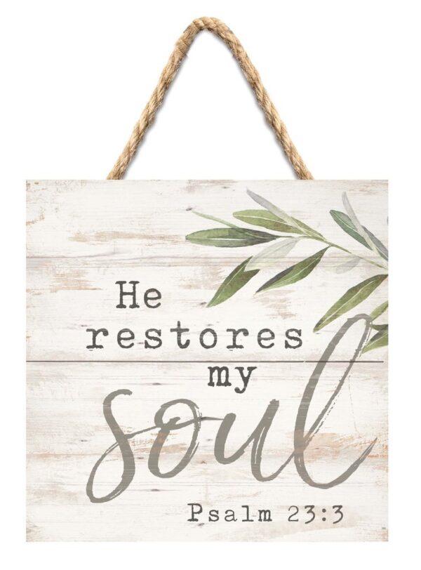 He Restores My Soul String Sign