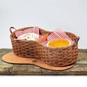4 Pie Basket with Tray Lid Brown