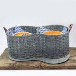 6 Pie Basket with Tray Gray