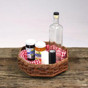 8 Corner Lazy Susan Basket Brown