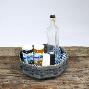 8 Corner Lazy Susan Basket Gray