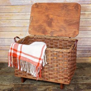 Small Blanket Basket Lid Brown