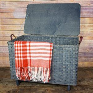 Large Blanket Basket Lid Gray