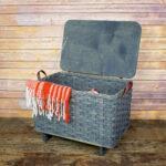 Small Blanket Basket Lid Gray
