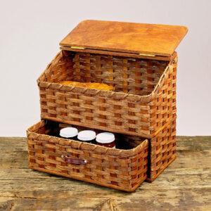 Large Bread Basket with Drawer Brown
