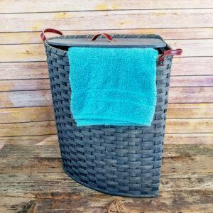 Large Corner Hamper Basket Gray