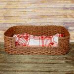 Medium Dog Bed Basket Brown