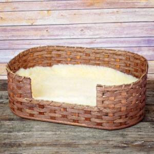 Small Dog Bed Basket Brown