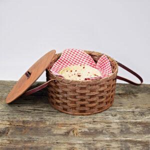 Double Pie Basket with Tray Brown