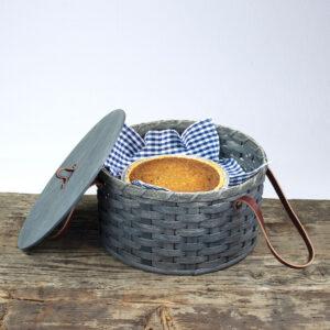 Double Pie Basket with Tray Gray