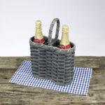 Double Wine Basket Gray