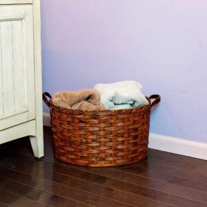 Medium Oval Laundry Basket Brown
