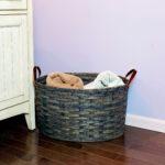 Large Oval Laundry Basket Gray
