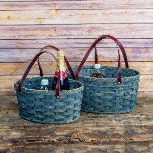 Large Oval Market Basket Gray