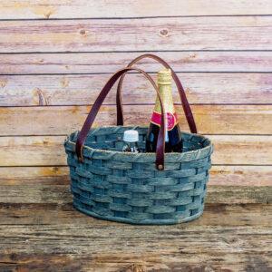 Medium Oval Market Basket Gray