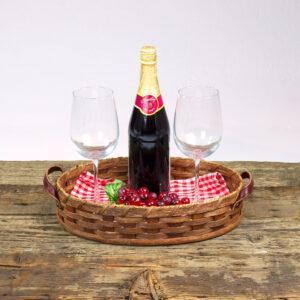 Large Oval Serving Tray Basket Brown