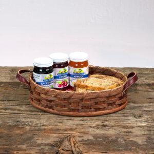 Medium Oval Serving Tray Basket Brown