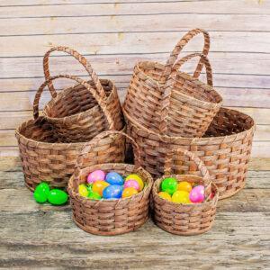 Large Round Easter Basket Brown