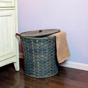 Small Round Hamper Basket Gray