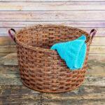 Large Round Laundry Basket Brown