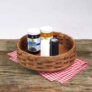 Large Round Lazy Susan Basket Brown