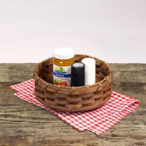 Medium Round Lazy Susan Basket Brown