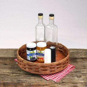 Extra Large Round Lazy Susan Basket Brown
