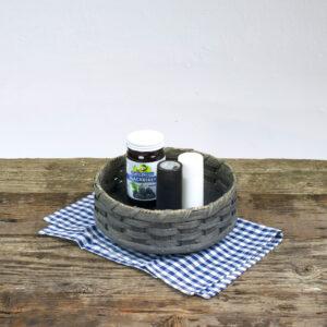 Medium Round Lazy Susan Basket Gray
