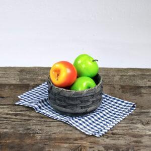 Small Round Lazy Susan Basket Gray
