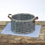 Round Paper Plate Basket Gray