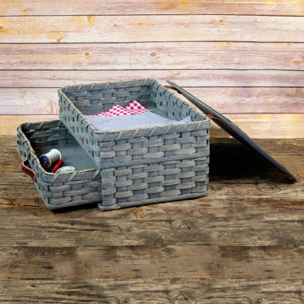 Large Sewing Chest Drawer Basket Gray