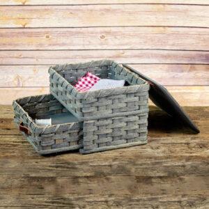 Medium Sewing Chest Drawer Basket Gray