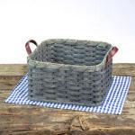 Square Paper Plate Basket Gray