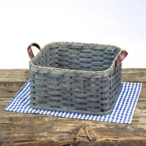 Square Paper Plate Basket Gray
