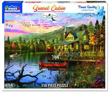 White Mountain Puzzles Sunset Cabin