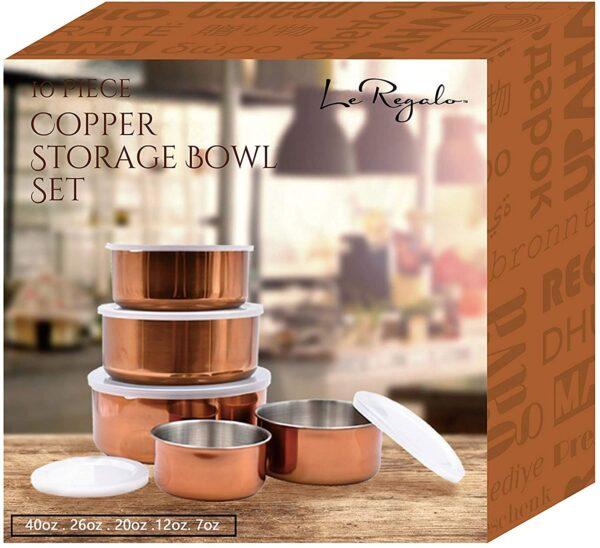 Le Regalo Copper 10 Pc Storage Bowl Set