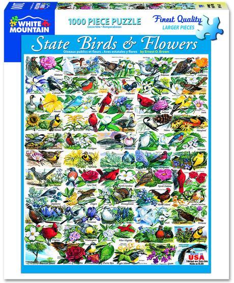 White Mountain Puzzles State Birds and Flowers