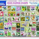 White Mountain Puzzles State Flower Stamps