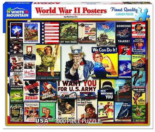 White Mountain Puzzles WWII Poster Collage