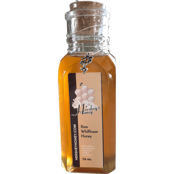 Pure Raw Honey 16 oz Glass Jar with Cork
