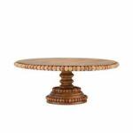 Beaded Wood Pedestal Tray